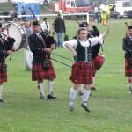Illawarra Pipe Band and dancers at Bundanoon 2013, yes it is raining