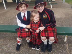 Campbell, Cassidhe and Kaeden supporting Illawarra Pipe Band
